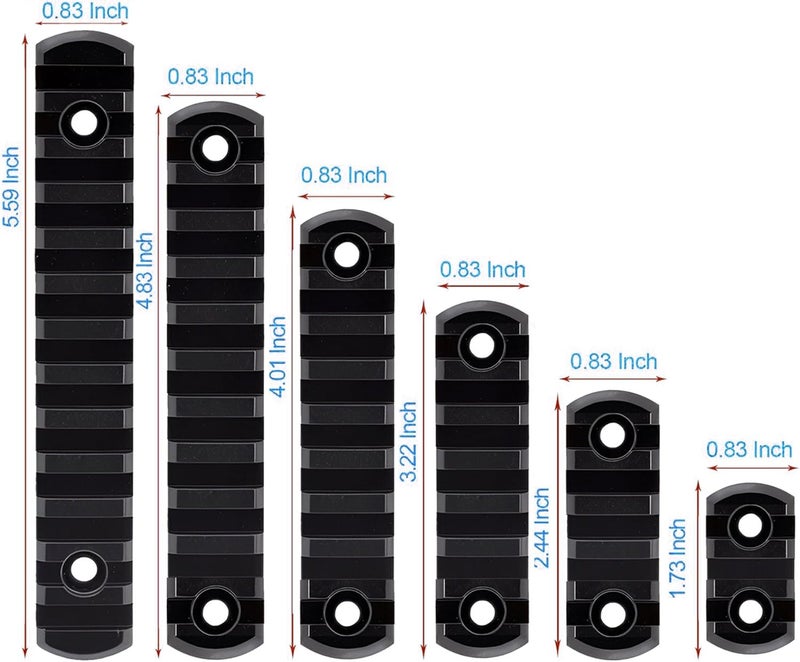 wipboten 12PACK Aluminum Single Picatinny Rail Mount Accessories Set fit Rifle Mloc 3 5 7 9 11 13 Slots with T-Nuts Screws Allen Wrenches Aircraft Aluminum Alloy - Image 4